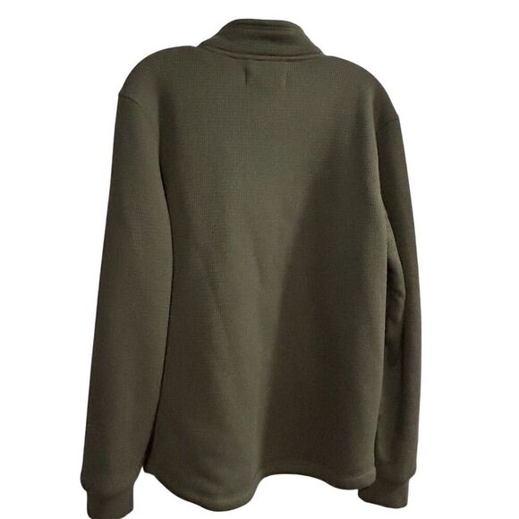 BC Clothing Men's M Green 1/4 Zip Fleece Pullover Sweater Casual - Picture 10 of 11